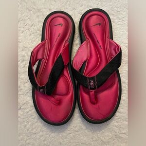 Nike Women's Sandals in Vibrant Pink and Black